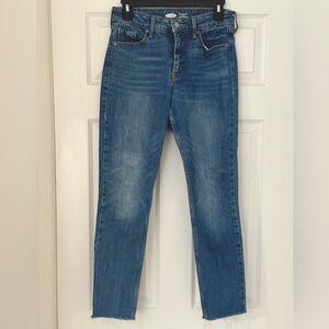 Old Navy Jeans Size 4- Power Straight, High Rise, Raw Edge Hem